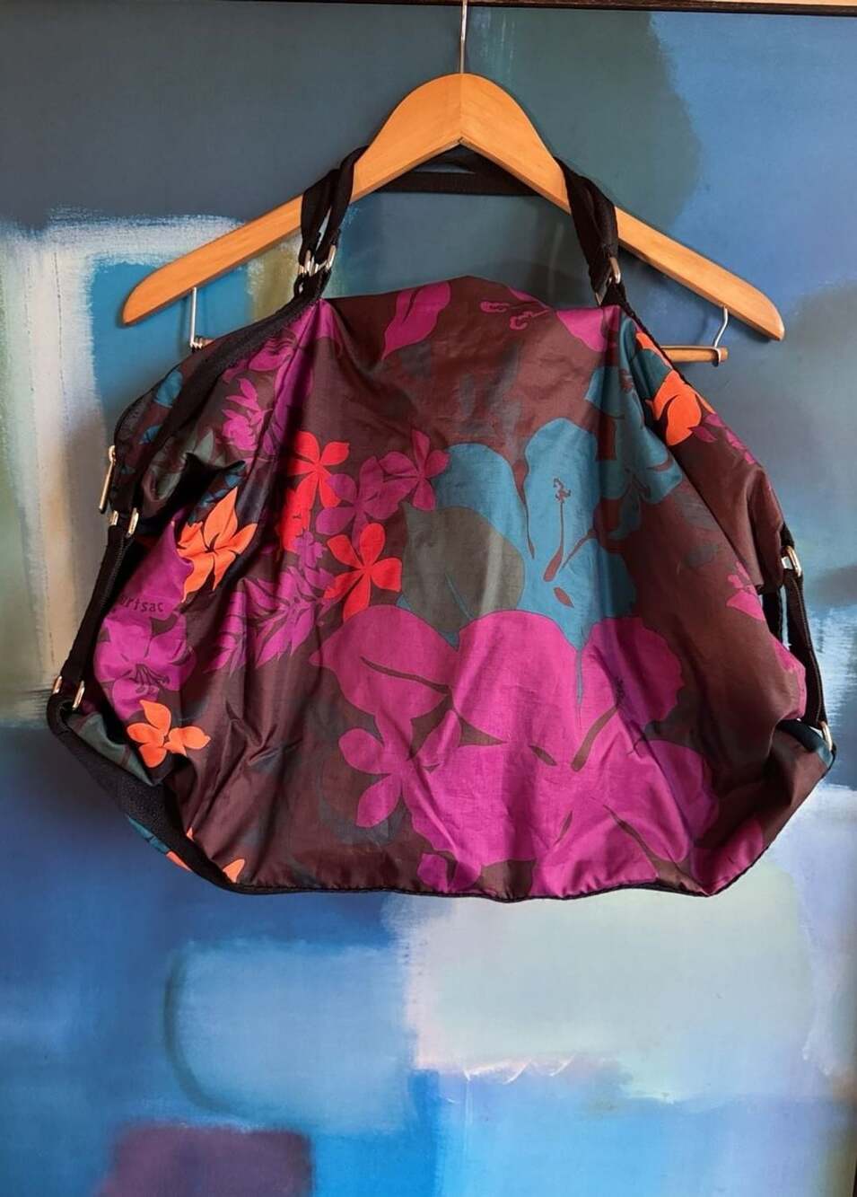 LeSportsac Floral Nylon Duffle Travel Bag Multi Color